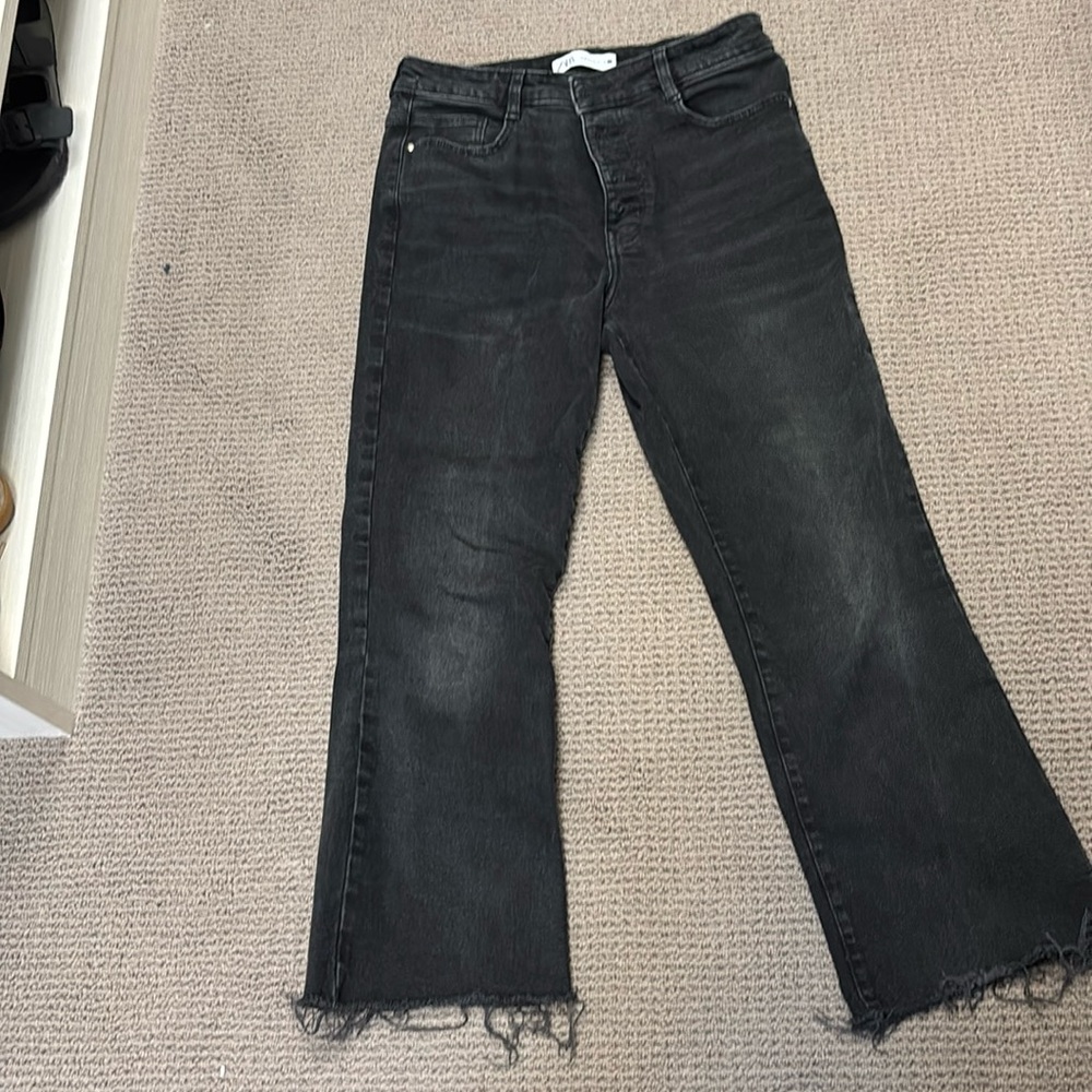Zara distressed black jeans